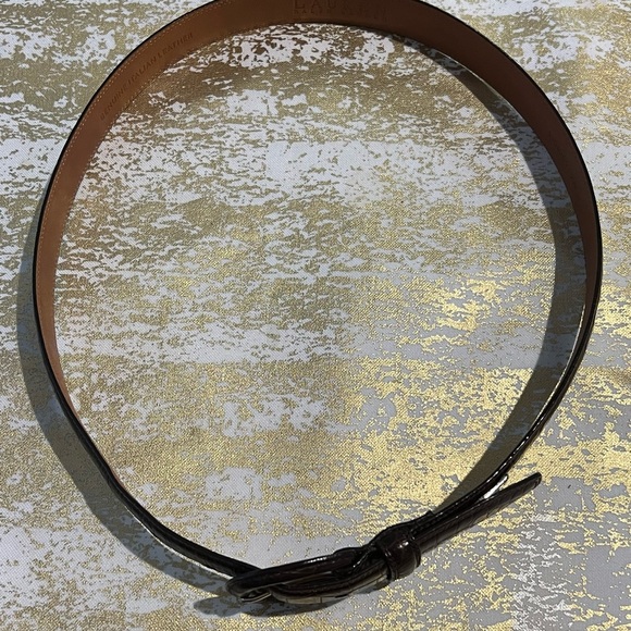 LAUREN RALPH LAUREN WOMENS GENUINE ITALIAN LEATHER BELT SIZE SMALL BROWN - Picture 9 of 13